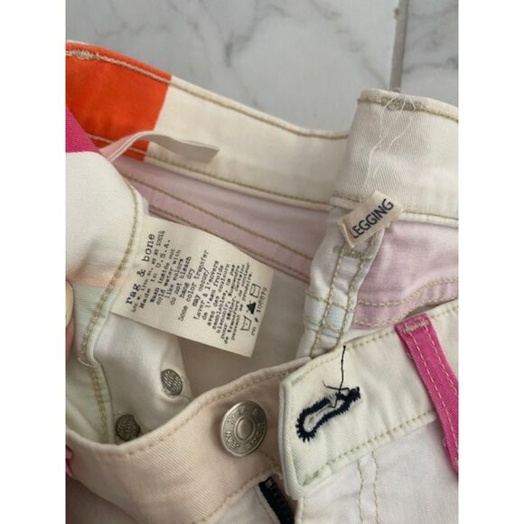 Rag & Bone Legging/Jean Goetez Intermix Size 30 WHITE PINK Stretch COTTON - Picture 10 of 10